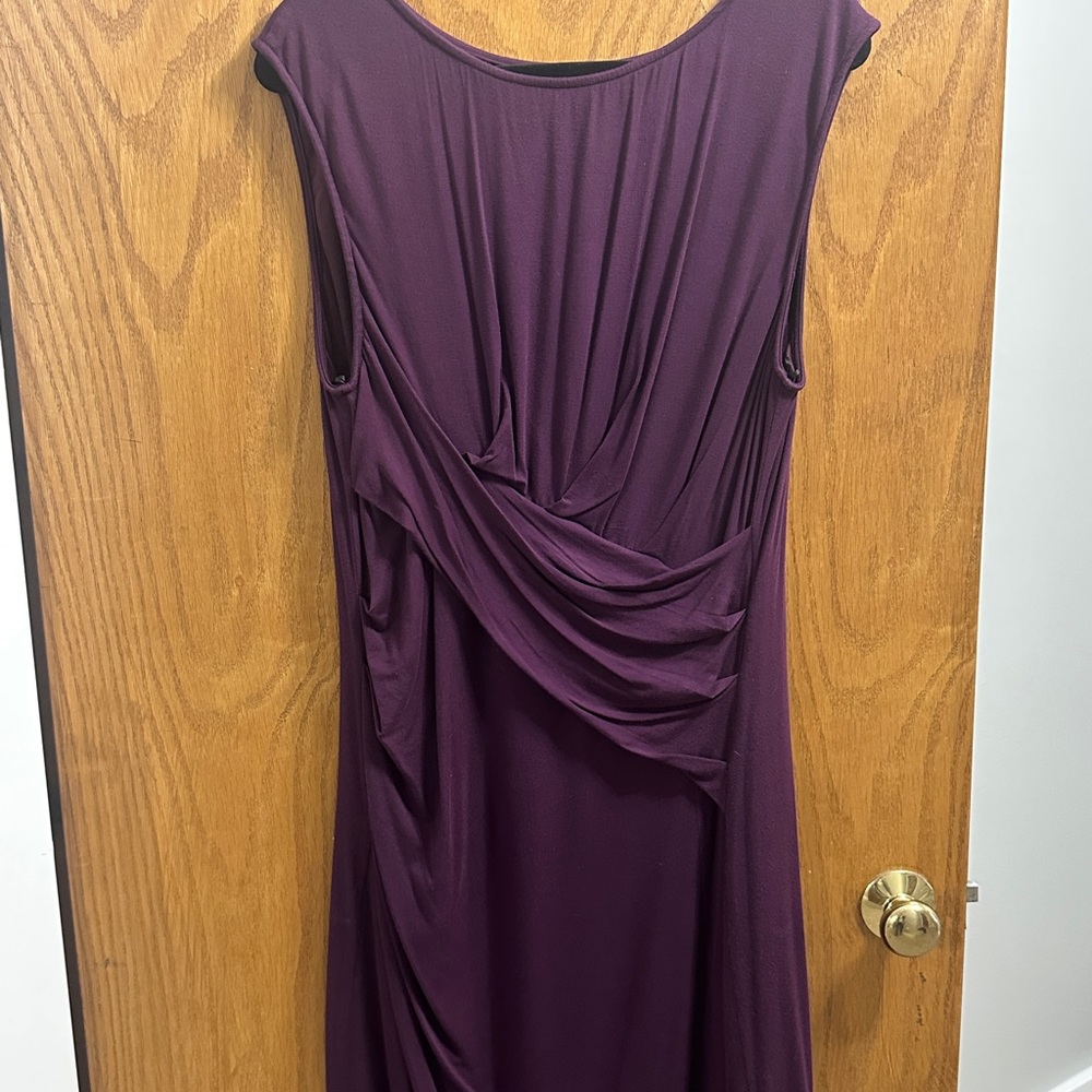 Kut from the Kloth Purple Ruched Wrap Midi Dress